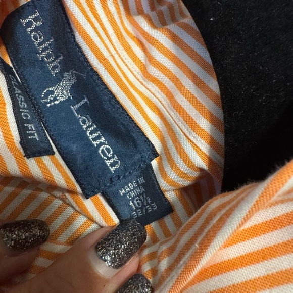 Ralph Lauren Coral /White men’s Button Down Shirt Size 16.5 - Picture 10 of 10